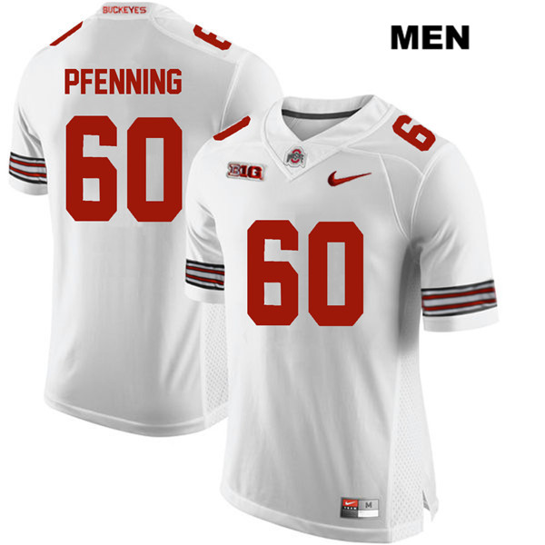 Ohio State Buckeyes Men's Blake Pfenning #60 White Authentic Nike College NCAA Stitched Football Jersey DV19J24ZJ